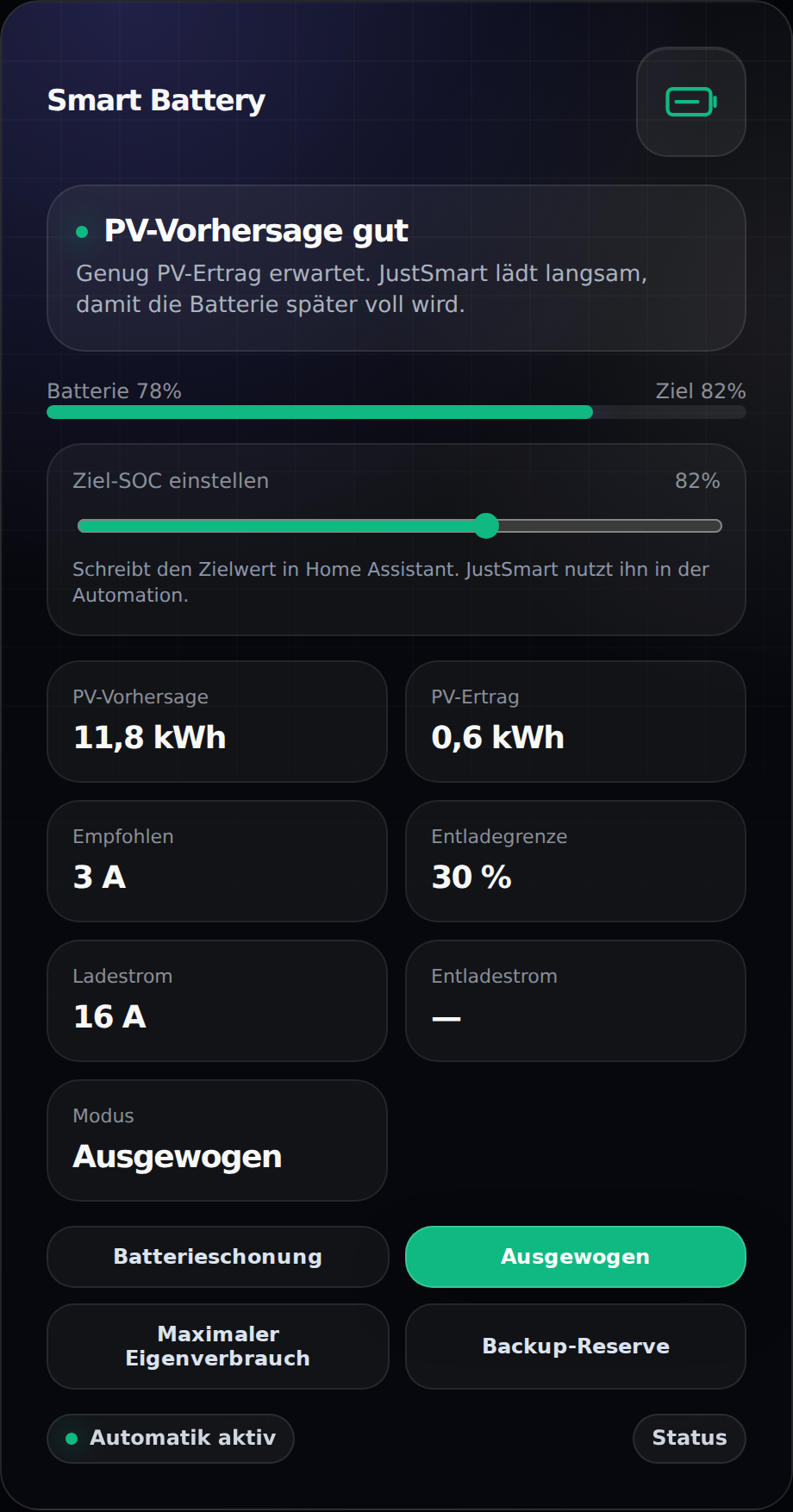 JustSmart Deye Smart Battery Card